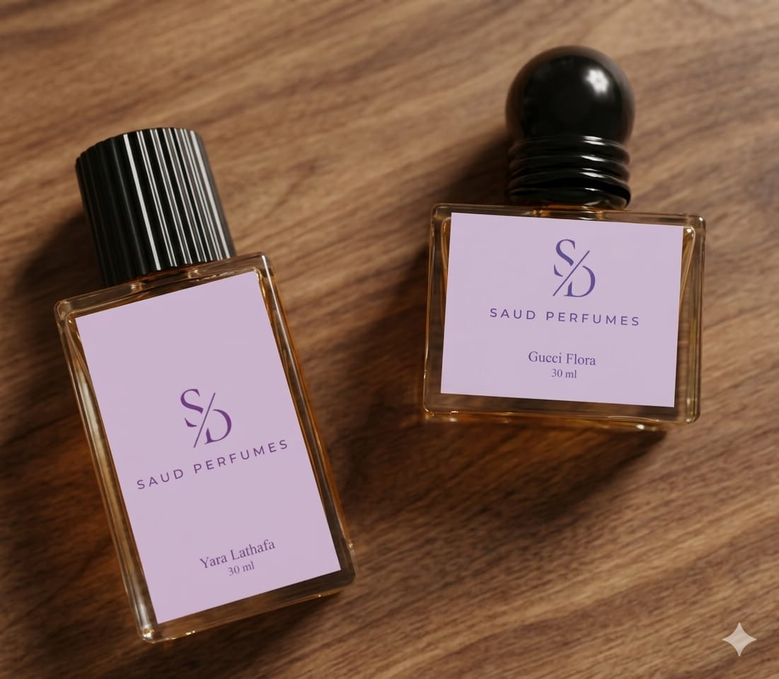 Saud Perfumes 30ml bottles by a student brand