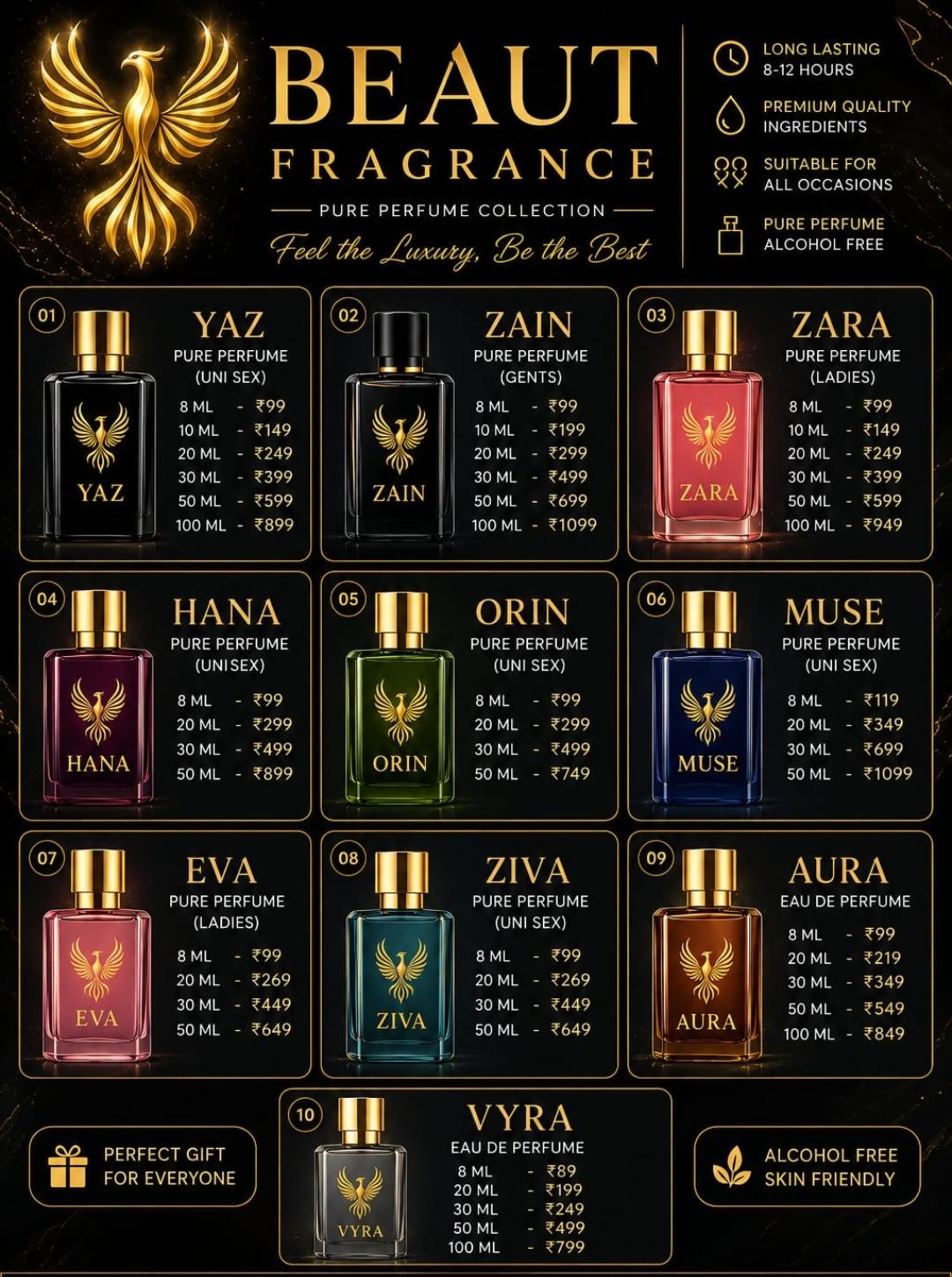 Beaut Fragrance pure perfume collection catalogue