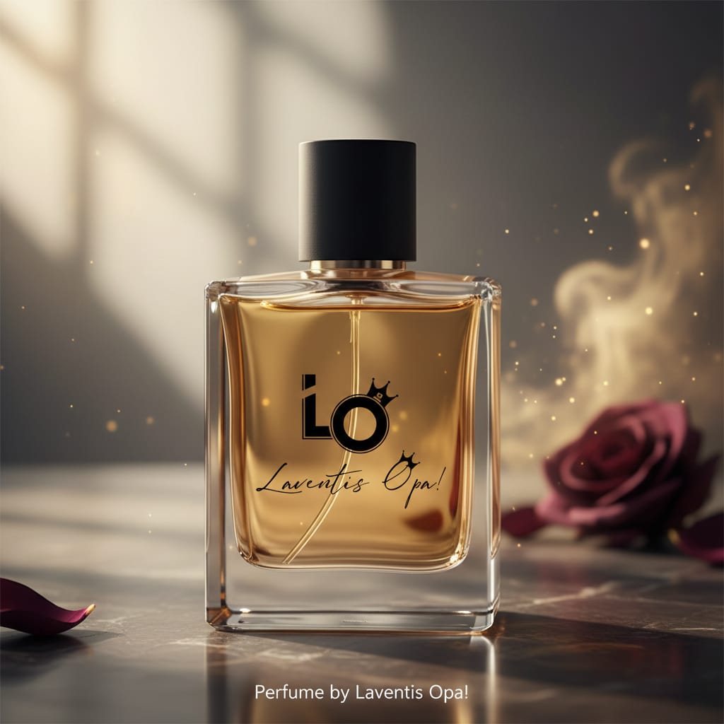 Laventis Opa! perfume bottle by a student brand